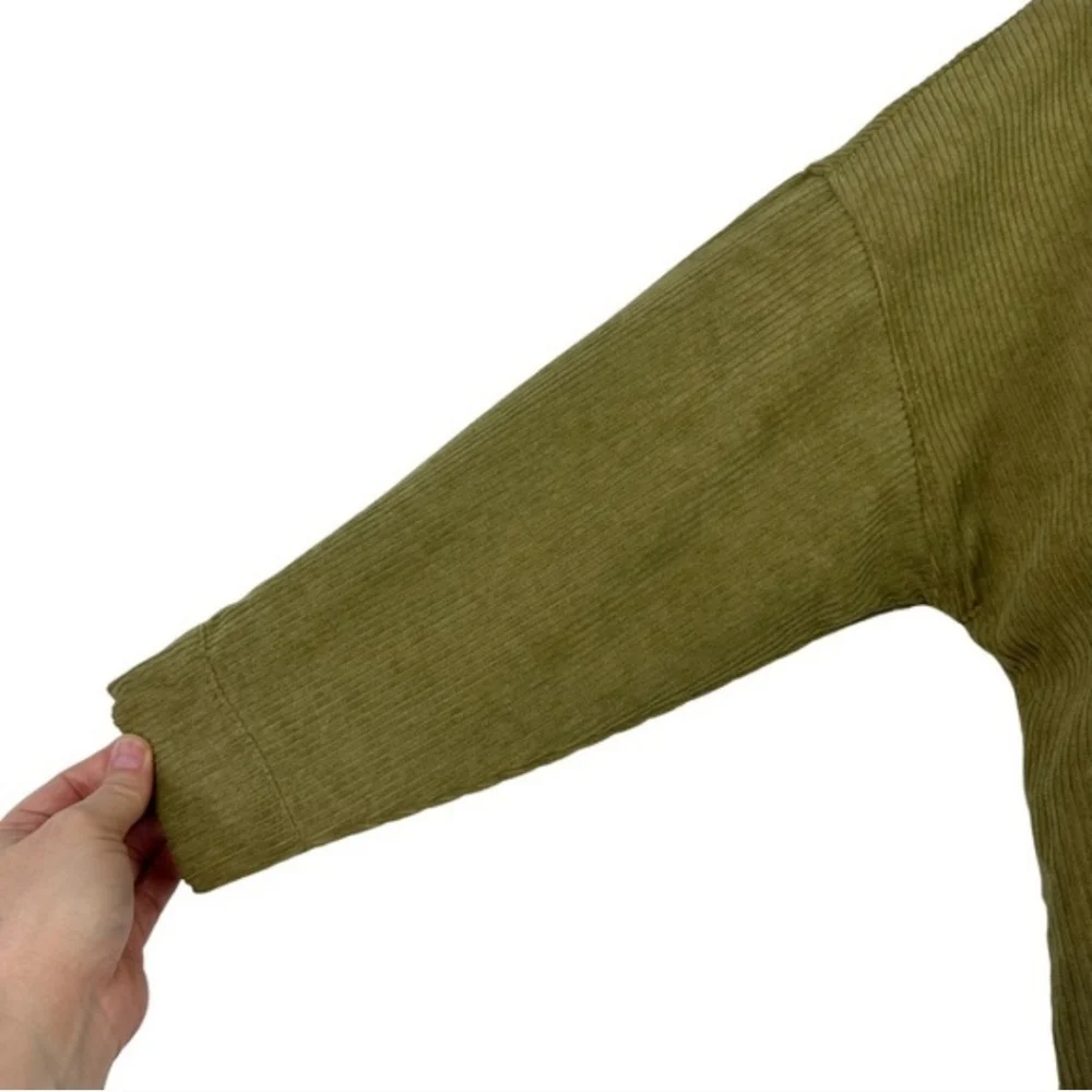 Petal & Pup Green Corduroy Ribbed Button Down Shirt Shacket Size Small - Picture 5 of 7